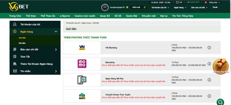 V9BET - Địa chỉ chơi cá cược online đầy hứa hẹn và tiềm năng 7 Hướng Dẫn Nạp Tiền V9Bet
