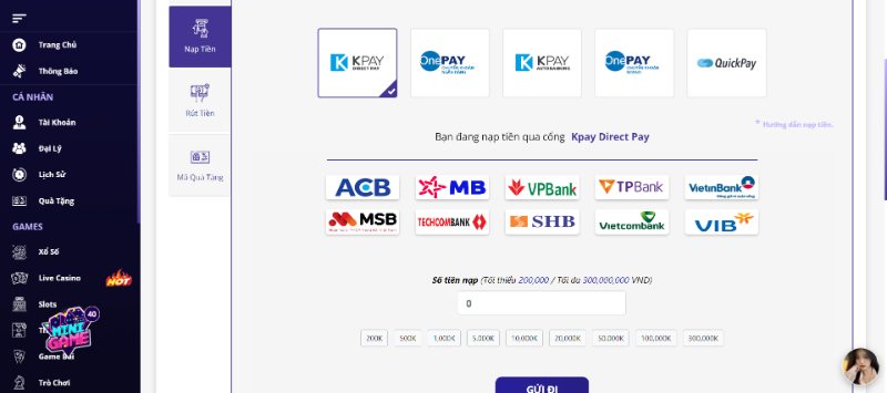 Cách Nạp Tiền Nhà Cái Vnloto