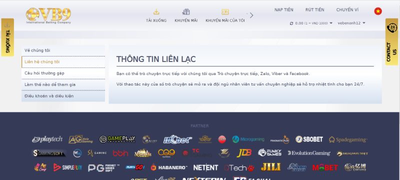 Thông Tin Liên Hệ Vuabai9